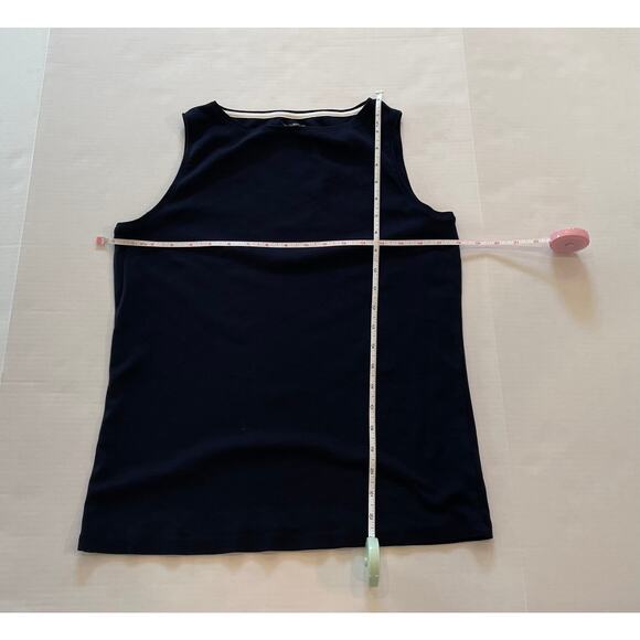 Talbots Pima Cotton Navy Blue Tank Top / Shell, Size LP - Picture 7 of 8
